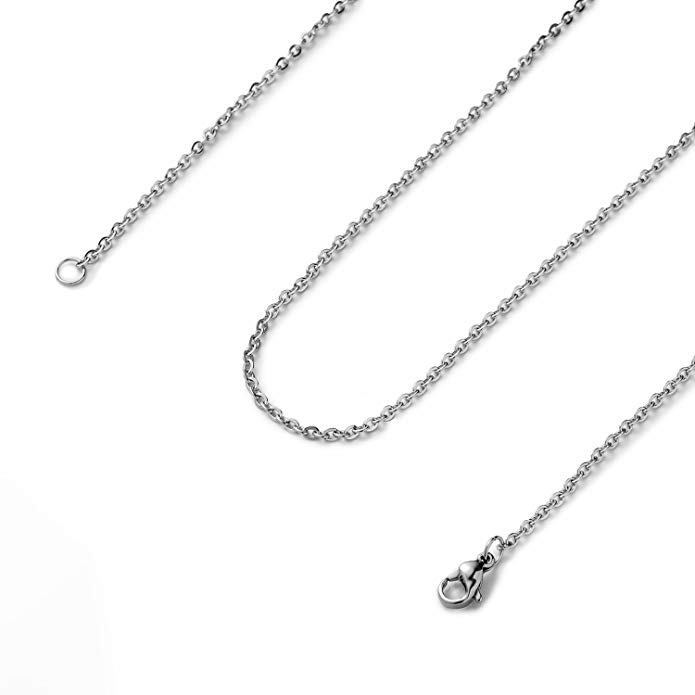 Youlixuess Style 2mm Titanium Steel Silver Solid Cable Chain Necklaces for Women 16"- 30"