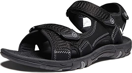 ATIKA Men's Outdoor Hiking Sandals, Open Toe Arch Support Strap Water Sandals, Lightweight Athletic Trail Sport Sandals