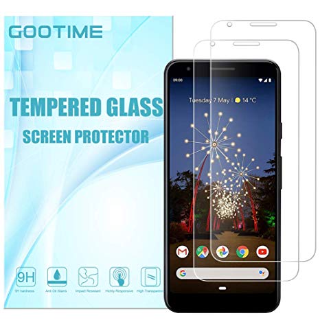Gootime Screen Protector Film for Google Pixel 3a [Case Friendly] Pixel 3a Tempered Glass [Easy Installation] Pixel 3a Glass Shield (Pixel 3A 2 Glass)