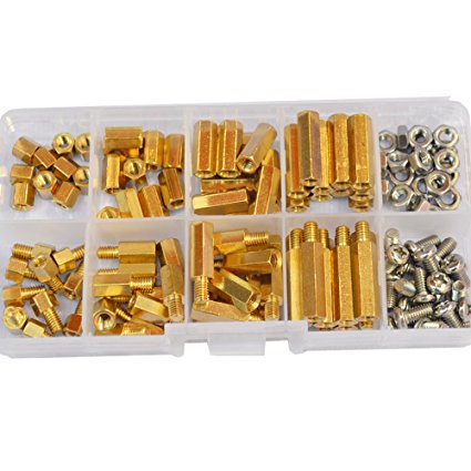 M4 Male Female Thread Hex Brass Standoff Standoff Bolt Screw Nut Motherboard Assortment Kit Mount120Pcs