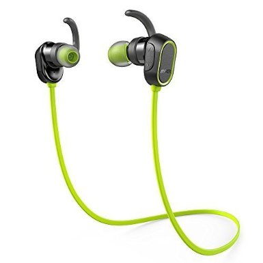 Anker SoundBuds Bluetooth Earbuds Wireless Sport Headphones with 8-Hour Playtime IPX4-Rated Splashproof for Running Workout Gym - Sports Headsets with Mic - Green
