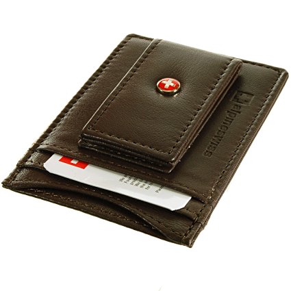 Alpine Swiss Leather Money Clip Magnetic Front Pocket Wallet Strong Thin Magnet