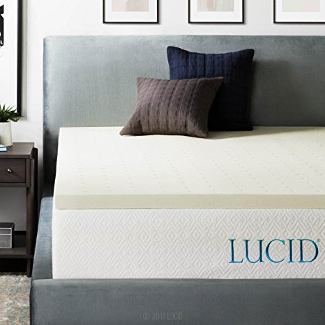 Lucid by LinenSpa Ventilated Memory Foam Mattress Topper 3-Year Warranty, 2-Inch(Full Size)