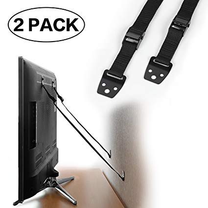 MEETBABY TV Straps and Furniture Anti-Tip Straps,Baby Safe Wall Anchors,TV Secure Strap,Baby Proofing Products,TV Cabinet Lock,Furniture Wall Straps,TV Stand Hardware,Earthquake Secure Straps（2 Pack）
