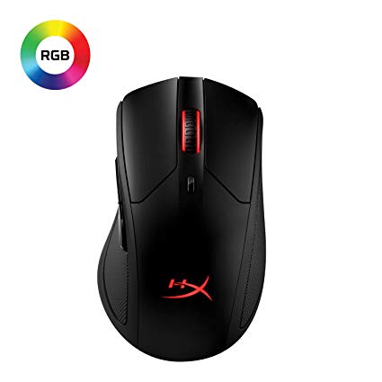 HyperX Pulsefire Dart - Wireless RGB Gaming Mouse - Software-Controlled Customization - 6 Programmable Buttons - Qi-Charging Battery up to 50 Hours - PC, PS4, Xbox One Compatible (HX-MC006B)