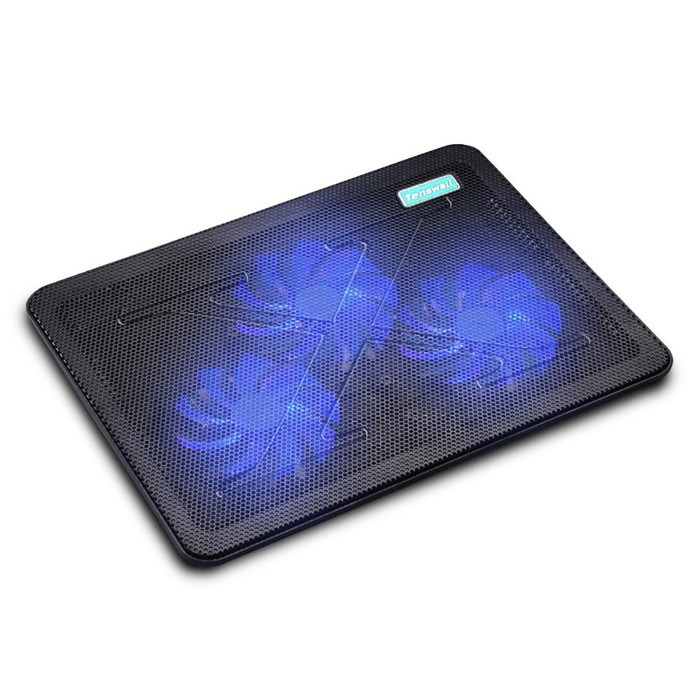 Laptop Cooler Tenswall 15-17 Laptop Notebook Mattress Cooling Pad with Triple 110mm Blue LED Fans for Apple Macbook  Hp Lenovo Thinkpad