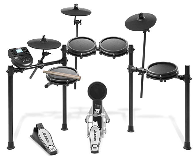 Alesis Nitro Mesh Kit | Eight Piece All-Mesh Electronic Drum Kit with Connection Cables, Drum Sticks & Drum Key Included