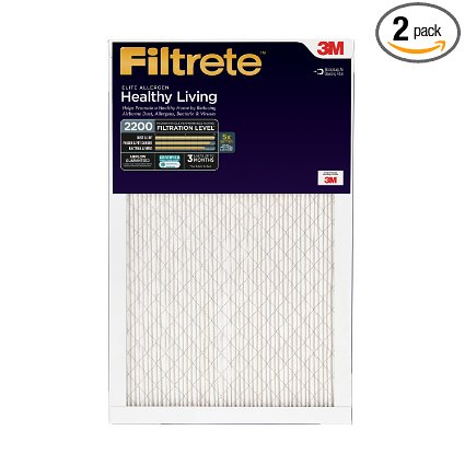 Filtrete Healthy Living Elite Allergen Reduction Filter, MPR 2200, 16 x 20 x 1-Inches, 2-Pack