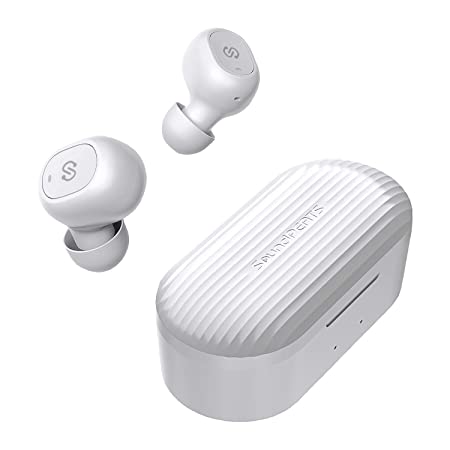 SoundPeats TrueFree Plus TWS True Wireless Earbuds, Bluetooth Headphones, Earphones with Mic, 35 Hours Playtime, Soft Button Controls, Sweat Resistant, HD Audio, Passive Noise Cancellation (White)