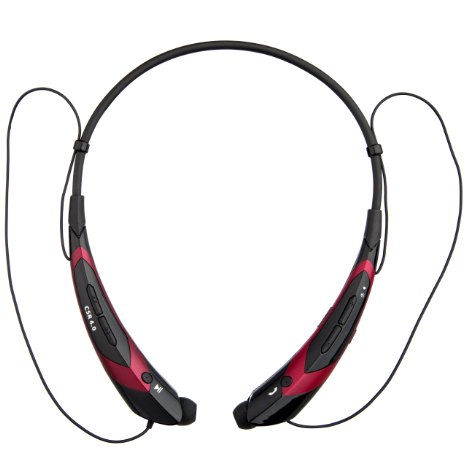 YINENN® 760 Stereo Wireless Bluetooth 4.0 Neckband Style Headset for Smartphones & Tablets - Balck&Red
