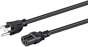 Monoprice Heavy Duty Power Cord - NEMA 5-15P to IEC 60320 C15, 14AWG, 15A/1875W, 125V, SJT, 6ft, Black