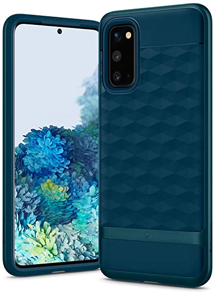 Caseology Parallax Designed for Samsung Galaxy S20 Case, Shockproof Protective Geometric Pattern Cover, Samsung S20 Case (Aqua Green)