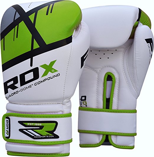 RDX Maya Hide Leather Boxing Gloves Gel Sparring Glove Punching Bag Mitts Training Muay Thai F7