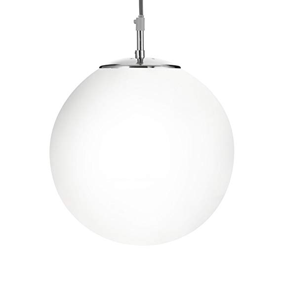 Searchlight Atom satin silver single ceiling pendant light (6066)
