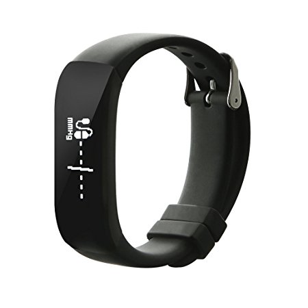 NONMON Wireless Bluetooth Blood Pressure Heart Rate Monitors Smart Watch - Black/Black