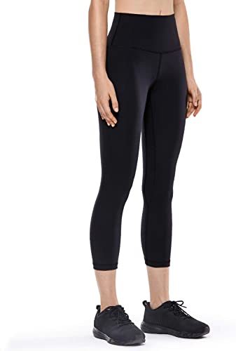 CRZ YOGA Women's Matte High Waisted Leggings Capri Yoga Pants Tummy Control -21 Inches