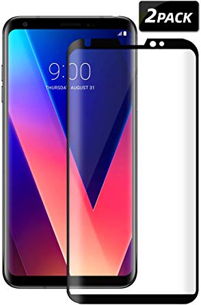 Keliple LG V30 / V30 Plus / V35 ThinQ Screen Protector,Tempered Glass Screen Protector for V30 / V30 Plus / V35 ThinQ [Anti-Scratch][Case Friendly][HD-Clear][Anti-Glare][Bubble-Free][Full Screen Coverage][3D Curved Glass][2Pack]
