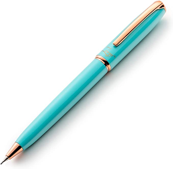 ZenZoi Turquoise Mechanical Pencil with Premium Schmidt Lead 0.7 System. Elegant Metal Body Pencil For Sketching, Drafting, Writing, Note Taking. Luxury Gift Box for Men and Women (0.7 mm, Turquoise)