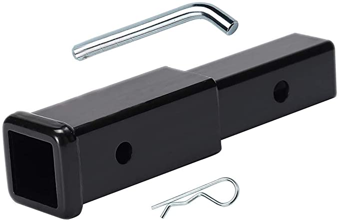 Zento Deals Trailer Hitch Receiver Steel Tube - Steel 2 inch Tube Extenders, Extension Pin and Clip Included, Heavy Duty 3500 lbs. Capacity, Extends Up to 7" Premium Quality