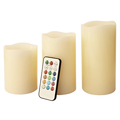 Mooncandles - Vanilla Scented Wax Candles With Colour Changing Remote Control (4'', 5'', 6'' inch candles)