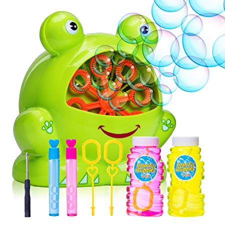 Bubble Machine for Kids - Portable Durable Automatic Bubble Blower with Over 500 Bubbles Per Minute - Birthday and Christmas Party Gifts for Children - Outdoor and Indoor Toy - Battery Operated