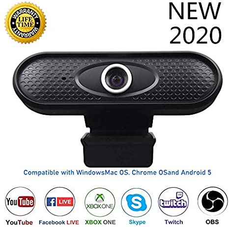 Webcam 1080P computer camera, high-definition webcam with built-in HD microphone 1080P USB PC webcam, widescreen video, streaming computer webcam with wide viewing angle, for video call recording conference laptop