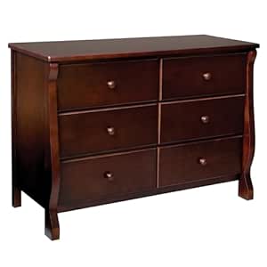 Delta Children Universal 6 Drawer Dresser with Interlocking Drawers - Greenguard Gold Certified, Black Cherry Espresso