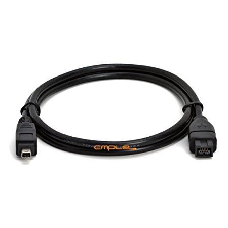 Cmple - 9 PIN/ 4PIN BILINGUAL FireWire 800 - FireWire 400 Cable - 3FT, Black