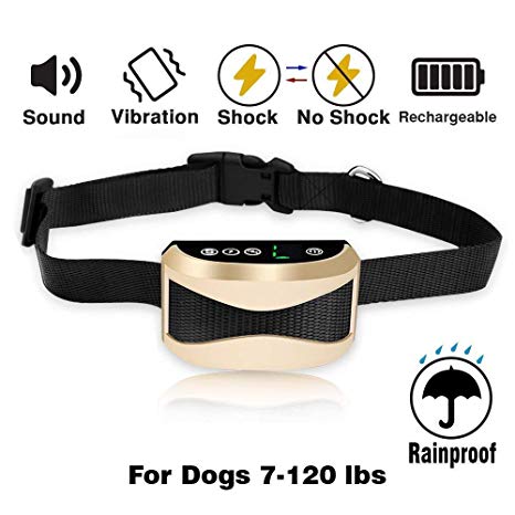 ONSON Bark Collar [2018 Upgrade Version] Barking Control Training Collar with Beep Vibration and No Harm Shock(7 Adjustable Sensitivity Control) for Small Medium Large Dog