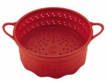 Circulon Tools 6-Quart Collapsible Silicone Steamer Insert, Red