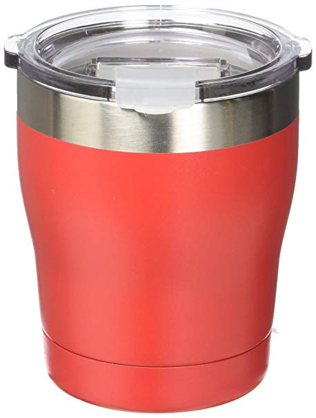 Tahoe Trails 10 oz Stainless Steel Tumbler Vacuum Insulated Double Wall Travel Cup With Lid, Red
