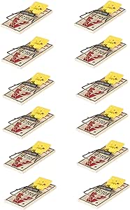 Victor M035-12 Plastic Pedal Easy Set Sustainably Sourced FSC Wood Snap Mouse Trap - 12 Traps