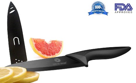 Professional 8 Inch Ceramic Chef Knife - Lightweight Ergonomic Design - Ultra Sharp Blade - Sheath - Gift Box
