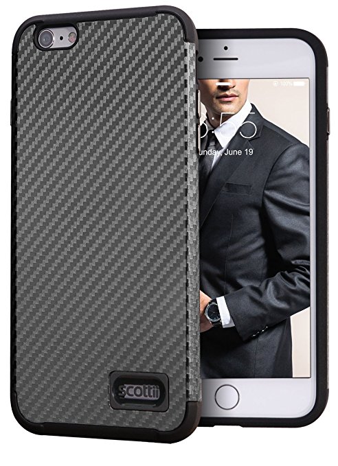 iPhone 6S Plus Case, Scottii [Classiic Carbon] Case, iPhone 6 Plus / 6S Plus (5.5 inch screen) [Drop Protection] (Carbon Fiber / Space Grey)