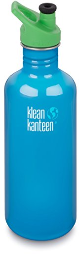 Klean Kanteen 40 oz Stainless Steel Water Bottle with Sport Cap 3.0 in Bright Green