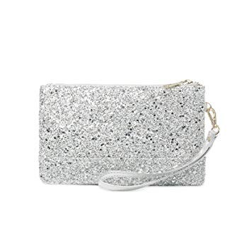 Lam Gallery Womens Shiny Clutch Purse Glitter Evening Clutch Bling Wallet Bag