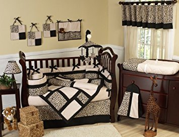Sweet Jojo Designs Animal print Safari Jungle Baby Boy or Girl Unisex Neutral Bedding 9pc Crib Set