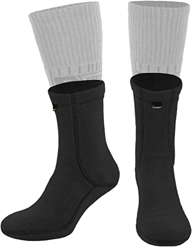 281Z Hiking Warm 6 inch Liners Boot Socks - Military Tactical Outdoor Sport - Polartec Fleece Winter Socks (Black)
