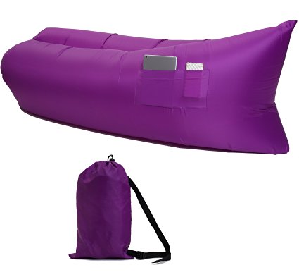 Air Sofa Outdoor Inflatable Lounger Hangout Compression Sleeping Bags Nylon Fabric With Carry Bags With Side Pocket