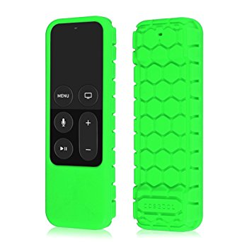 Apple TV (4th Gen) Remote Case - Casebot [Honey Comb Series] Light Weight [Anti Slip] Shock Proof Silicone Cover for Apple TV Siri Remote Controller From Fintie, Green