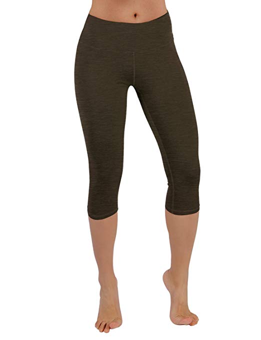 ODODOS Power Flex Yoga Capris Tummy Control Workout Non See-Through Pants with Pocket