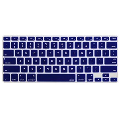 Mosiso Keyboard Cover for MacBook Pro 13 Inch, 15 Inch (with or without Retina Display, 2015 or Older Version) MacBook Air 13 Inch, Navy Blue