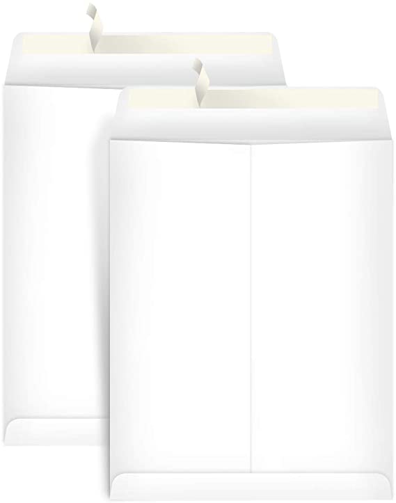 AmazonBasics Catalog Mailing Envelopes, Peel & Seal, 9x12 Inch, White, 100-Pack - AMZP15