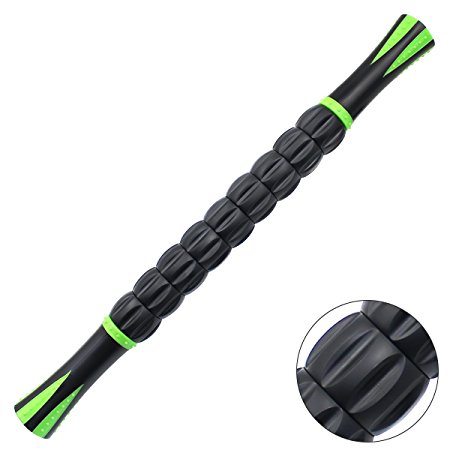 Hippih Muscle Roller Massage Stick Aid Recovery, Reduce Stiffness and Pain Reduce Risk of Injury Relief Muscle Soreness Compact and Lightweight Size Releasing Lactic Acid Buildup