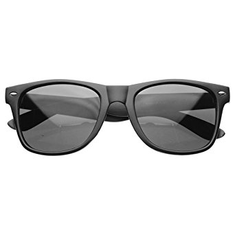 zeroUV - Super Hipster Trendy Urban Matte Black Rubber Finish Horn Rimmed Sunglasses