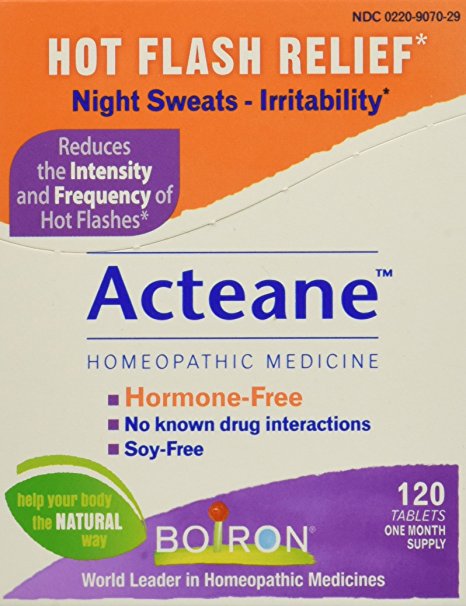 Boiron Acteane, 120 Tablets, Homeopathic Medicine for Hot Flash Relief