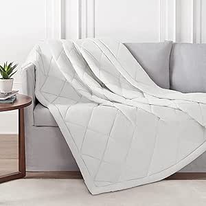 Serta SuperSoft Cooling Lightweight Throw Blanket for Bedding and Couch for All Season, Full/Queen, Snow White