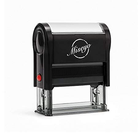 Miseyo Self Inking Custom Stamp Personalize Up to 4 Lines Return Address Stamp - 2 Ink Pads Included