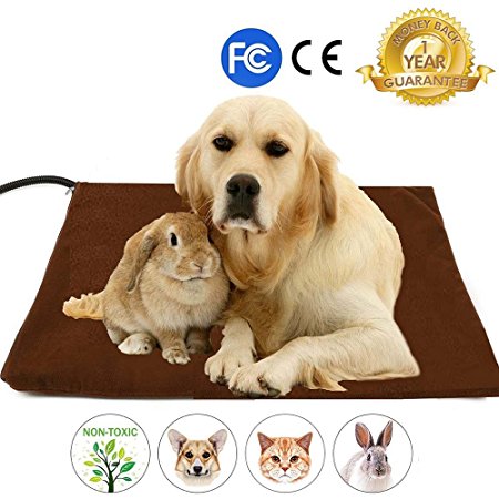 Pet Heating Pad, Upgraded Dim 20IN Electric Heating Pad for Dogs &Cats Warming Dog Beds Pet Mat with Resistant Cord Replace Fleece Cover