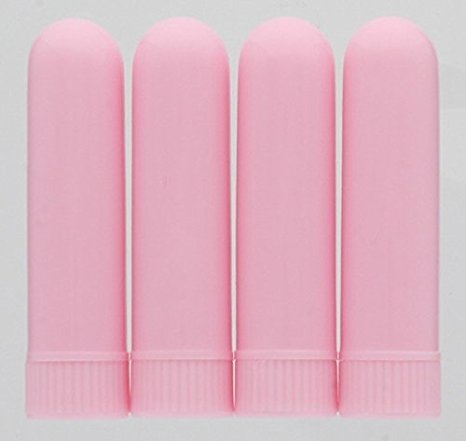 Aromatherapy Inhaler - Pk of 4, Pink Plastic (w/caps & wicks)